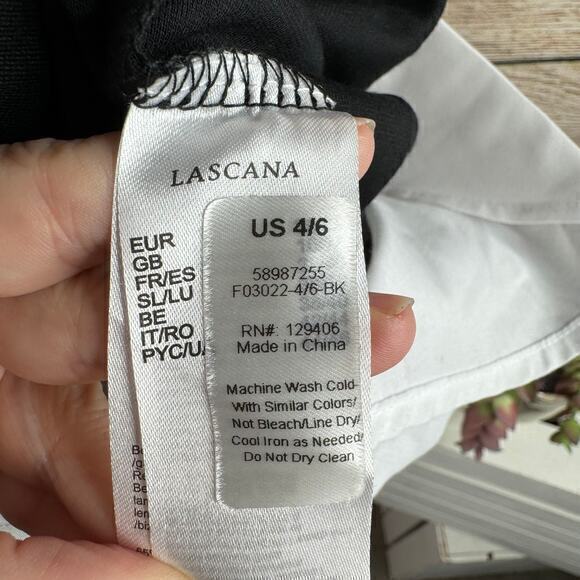 LASCANA Women's Layered Hooded Black White Pullover Sweatshirt Size‎ 4 / 6 Small - Picture 6 of 7